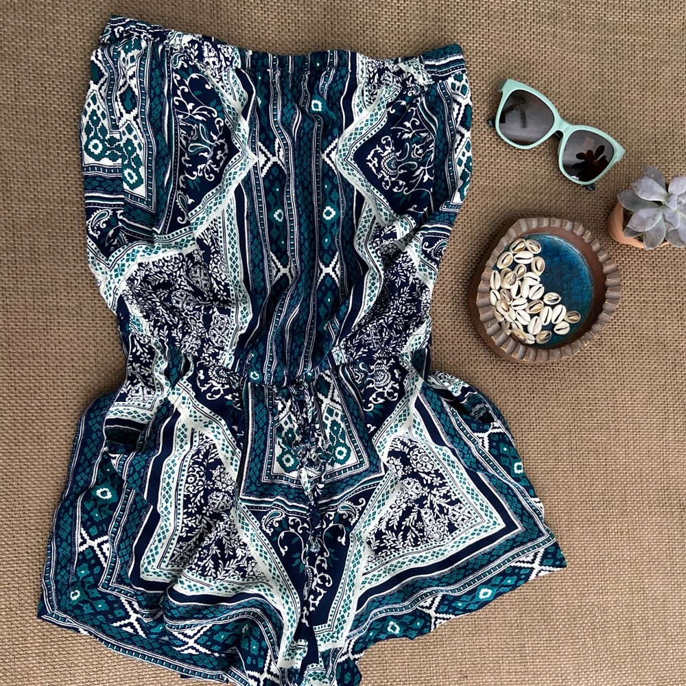 🦚 Key West Strapless Romper
